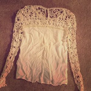 Crochet sleeve white top